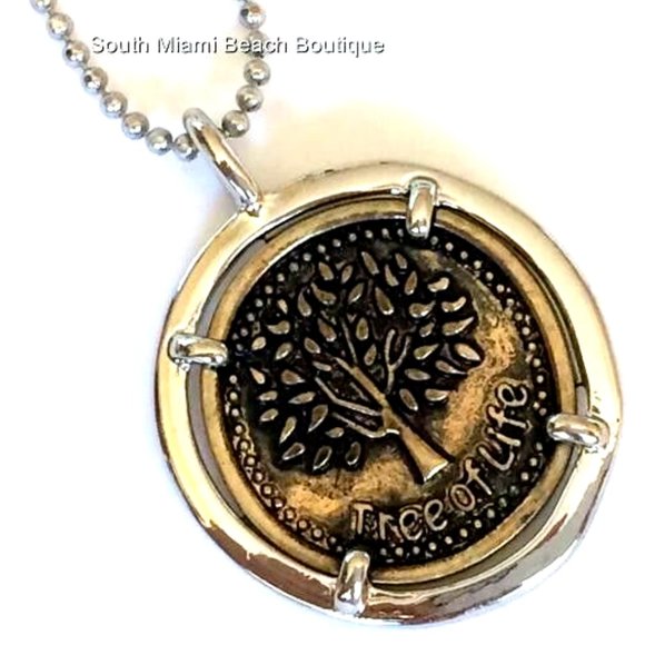 Tree of Life Pendant Necklace Peace Serenity Celtic Silver Gold Plated 18" - Picture 2 of 9